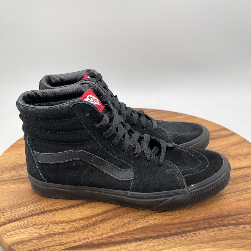 Vans Sk8-Hi Shoes Mens Size 8.5 Triple Black Skate Comfort Hi Top Casual Sneaker